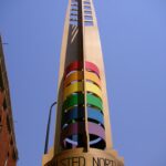 The Legacy Walk in Boystown is a collection of bronze plaques affixed to the distinct streetscape rainbow pylons, Photo Credit: Eric Allix Rogers